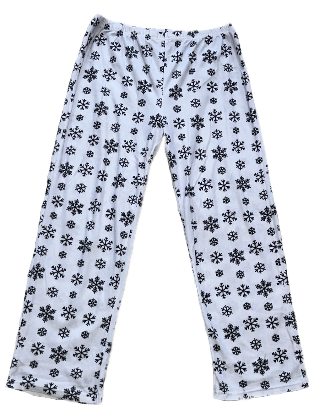 White Snowflake Print Pajama Pants